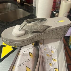 Volatile Women's Snake Print Wedge Sandals